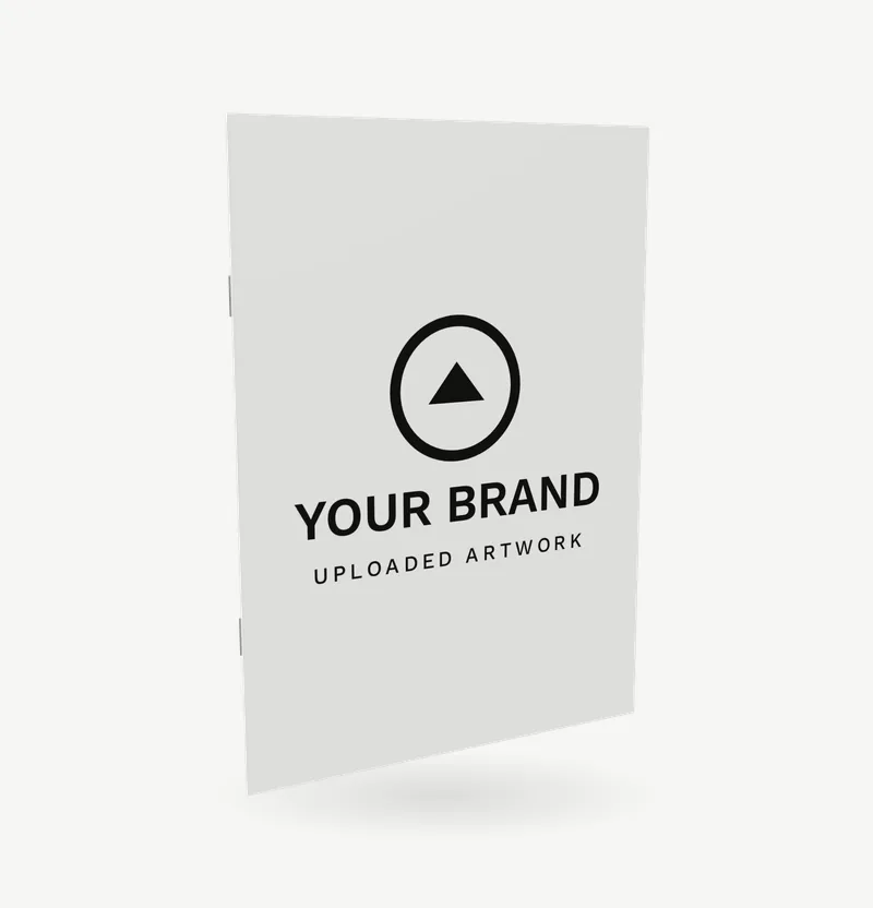 An A5 stapled booklet with brand artwork
