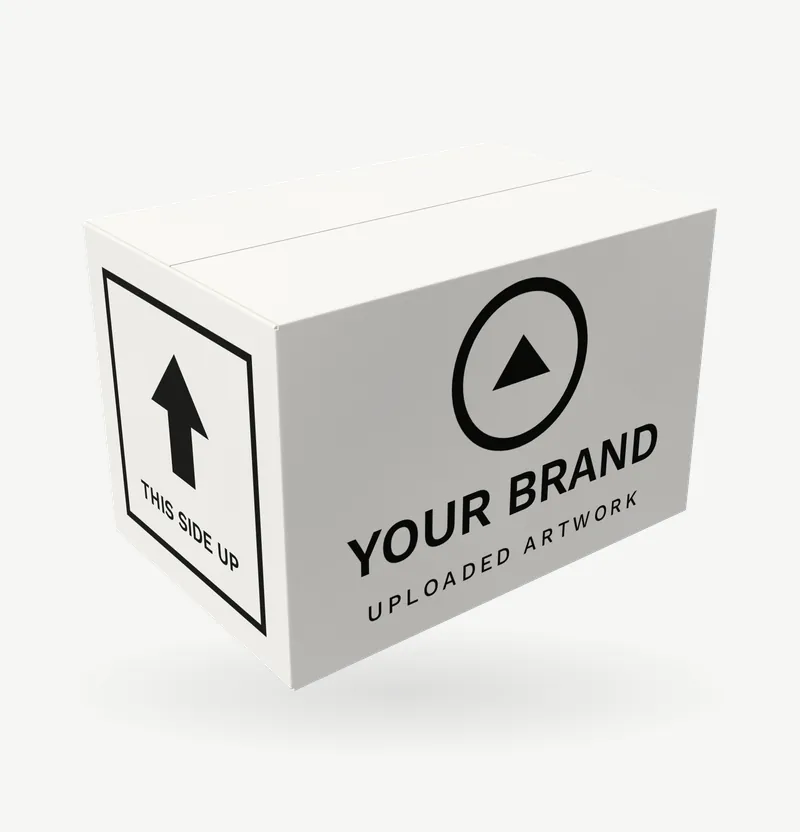 A white carton with full-colour brand artwork